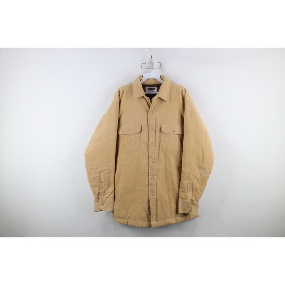 Vintage Other - Vtg 70s Streetwear Mens Large Distressed Quilted Corduroy Shirt Jacket Jac Shirt
